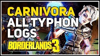 All Typhon Logs Carnivora Borderlands 3 [upl. by Nimzay]