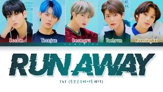 TXT Run Away Lyrics 투모로우바이투게더 9와 4분의 3 승강장에서 너를 기다려 가사 Color Coded LyricsHanRomEng [upl. by Garett218]