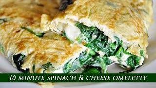 Spinach amp Cheese Omelette  Easy Breakfast Recipe [upl. by Fidelia433]