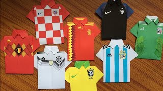 World 🏆cup 2018 how to make a Tshirt jersey  origami  paper craft  DIY craft  craft ideas [upl. by Aicel]