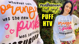 HOW TO USE TECKWRAP 3D PUFF HEAT TRANSFER VINYL  Lucykiins [upl. by Nick]