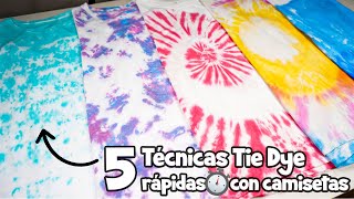 5 INCREÍBLES TÉCNICAS TIE DYE CON CAMISETAS [upl. by Martinez56]