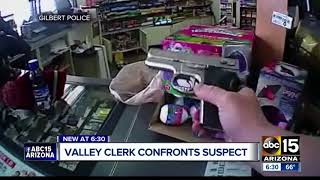 Surveillance video shows 7Eleven clerk shoot suspect during attempted robbery [upl. by Nahgrom459]