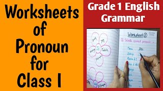 Worksheets of Pronoun For Class I  English Grammar  Pronoun Worksheets  Grade 1 English Grammar [upl. by Anitsyrc693]