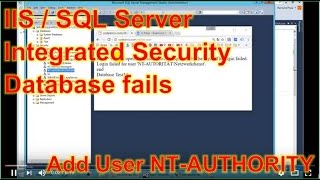 IISSQLServer Error Login failed for NT Authority Networkservice Integrated Security [upl. by Arrej]