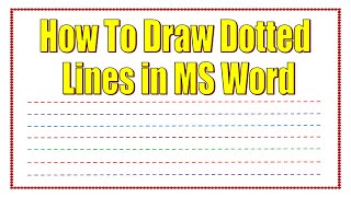 How to Draw Dotted Lines in Microsoft Word [upl. by Ethbinium]