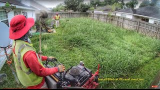 PART 1 Mowing a Overgrown Backyard  Mowing tall grass REAL TIME amp SOUNDS [upl. by Raimundo]