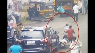 Pune  Attempts to kill a car driver as it hit [upl. by Osyth644]