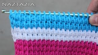 HOW to TUNISIAN CROCHET  Beginner Tunisian Tunisia Afghan Simple Stitch TSS Tunecino [upl. by Ahsaeyt]