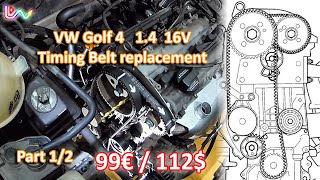 VW Golf 4  Timing Belt 14 16V AHW Replacement  Part 1 [upl. by Auberon]