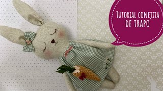 Tutorial conejita de trapo patrón gratis 🐇2021🧵❤️costuracreativaartetextilcreando [upl. by Otreblig]