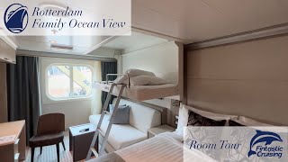 Holland America Rotterdam Family Ocean View Room Tour [upl. by Ardyth947]