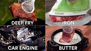 Every way to COOK A STEAK 25 Methods  GugaFoods [upl. by Adella657]