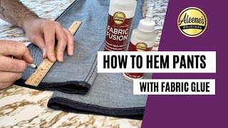 How to Hem Pants with Fabric Glue [upl. by Nwahsad]