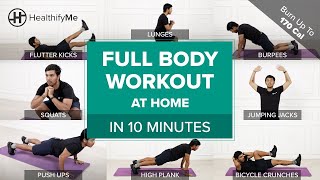 FULL BODY WORKOUT At Home In 10 Minutes  Cardio Workout At Home  No Equipment Workout HealthifyMe [upl. by Ameyn]