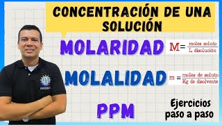 MOLARIDAD M molalidad m y partes por millón ppm [upl. by Sarkaria649]