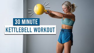 30 MIN Advanced Kettlebell HIIT Workout  Full Body No Repeat [upl. by Ariak376]