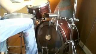 Impromptu Drum Solo by Girl Drummer Diana Hoskins Barefoot [upl. by Nimrahc]