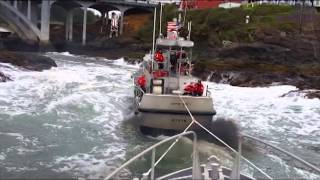 Coast Guard Station Depoe Bay lifeboat tows another lifeboat through quotThe Holequot [upl. by Andi503]