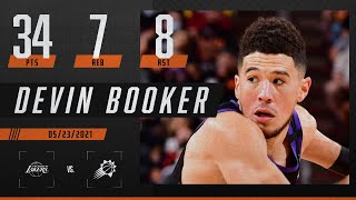 Devin Booker SHOWS OUT vs Lakers in first career playoff game  2021 NBA Playoffs [upl. by Madelena912]