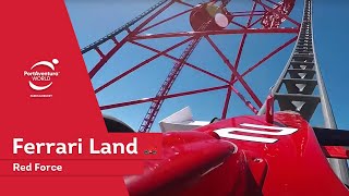 Red Force  POV  Ferrari Land  PortAventura World [upl. by Noinatrad]