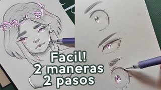 Como dibujar OJOS animemanga de forma facil [upl. by Conlon13]