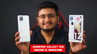 Samsung A12 Unboxing amp Review  Design Fit Hai [upl. by Elleinet]