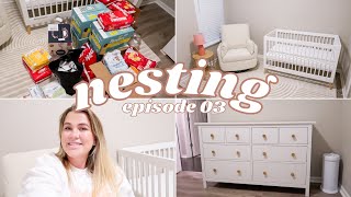 nesting vlog nursery organization  getting ready for baby girl EP 03 [upl. by Web]