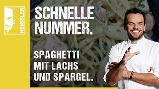 Schnelles Spaghetti mit Lachs und Spargel Rezept von Steffen Henssler [upl. by Cedell]