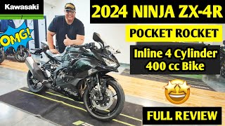 2024 KAWASAKI NINJA ZX4R Indias First 400cc Inline 4 Cylinder Bike Review  Price Exhaust Sound [upl. by Aiza]