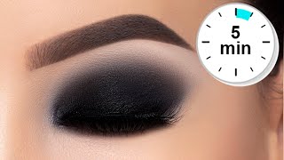 5 MINUTE Classic Black Smokey Eyes Tutorial [upl. by Vijnas693]