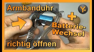 Armbanduhr richtig öffnen  Batterien wechseln [upl. by Osana]