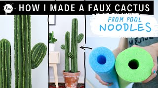 DIY big cactus plant tutorial USING POOL NOODLES [upl. by Lymn84]