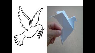 Origami Dove🕊️☮️ DIY Paper Crafts  Cómo Hacer una Paloma de Papel Manualidades Papiroflexia [upl. by Eecyal14]