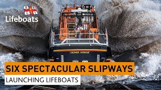 Six Spectacular Slipways  Launching Lifeboats at the RNLI [upl. by Handler]