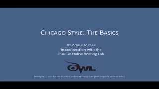 Chicago Style The Basics [upl. by Eeleak]