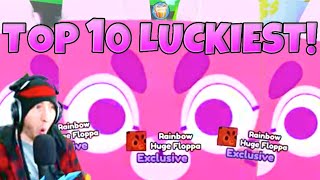 😱TOP 10 LUCKIEST YOUTUBERS In Pet Simulator X🍀 [upl. by Jodee]