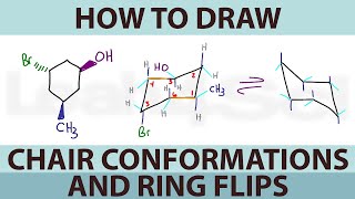 How to Draw Cyclohexane Chair Conformations and Ring Flips [upl. by Airetnuhs859]