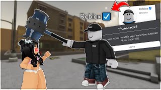 BANNING HACKERS as ROBLOX account in Da Hood [upl. by Constantin]