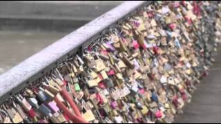 Raw Tourists Lock Love on Paris Bridge [upl. by Dumm]