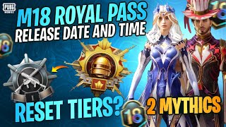 M18 Royal Pass Release Date amp Timing  2 Mythic Outfits New Season Date PUBGM [upl. by Pavier]