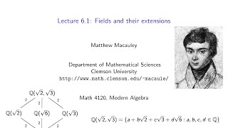 Visual Group Theory Lecture 61 Fields and their extensions [upl. by Forelli838]