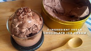 Easy Vegan Chocolate Ice Cream  Only 3 Ingredients  Creamy NonDairy Ice Cream Recipe [upl. by Beniamino]