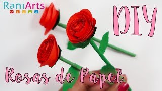 DIY  ROSAS DE PAPEL FÁCILES [upl. by Winikka]