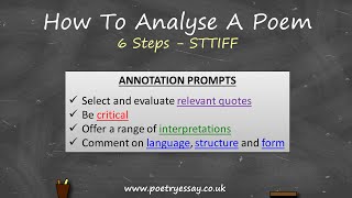 How To Analyse A Poem [upl. by Alfonzo]