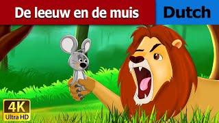 De leeuw en de muis  Lion and the Mouse in Dutch  4K UHD  Dutch Fairy Tales [upl. by Oiuqise204]