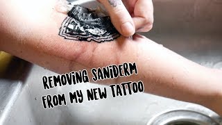 Removing The Saniderm From My New Tattoo  WTF Is Saniderm [upl. by Auka]