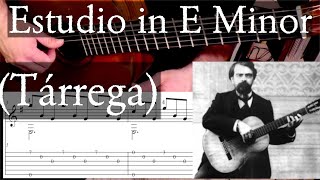 ESTUDIO IN E MINOR  With Tremolo  Full Tutorial with TAB  Francisco Tarrega  Fingerstyle Guitar [upl. by Mick]