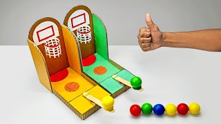 DIY Multiplayer Basketball Arcade Game From Cardboard [upl. by Annola805]