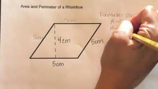 How to find the Area and Perimeter of a Rhombus [upl. by Nosahc357]